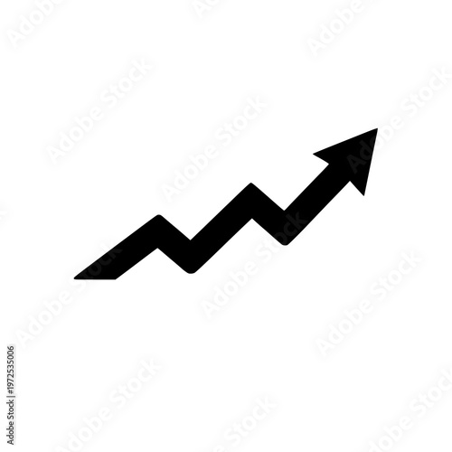 Konstfotografi A black arrow pointing upwards in a white background silhouette