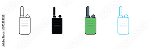 Walkie Talkie Icon for Wireless Communication, Radio Transceiver, and Security Team Symbol. Symbol Vector Illustration.