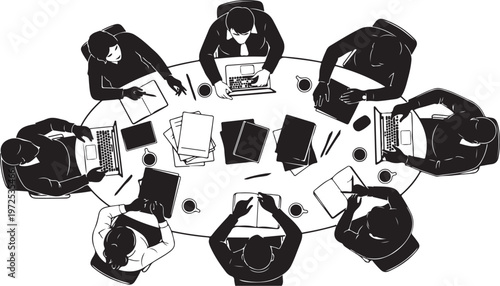 Business team meeting in a round table discussion