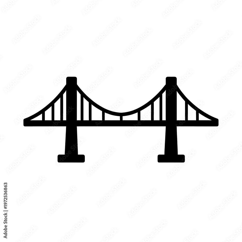 Fototapeta premium Suspension Bridge Line Icon
