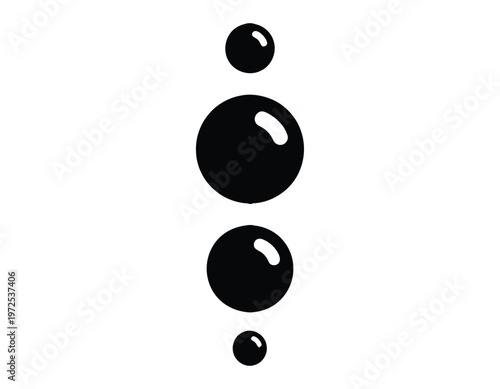 Abstract silhouette of water droplets a minimalist composition in black and white