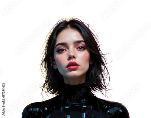 Gemini บอกว่า

A glamorous brunette model with long hair and red lipstick poses for a close-up studio portrait showcasing her beauty and flawless skin makeup