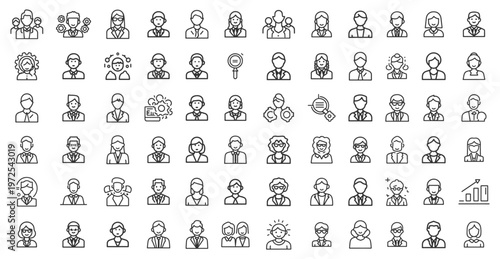 Professional Business People Avatars and Corporate User Profile Icons Set