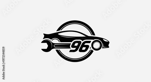 A stylized black leaf design element.