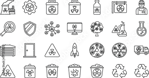 Set of four icons representing global network and fast internet connection speed.