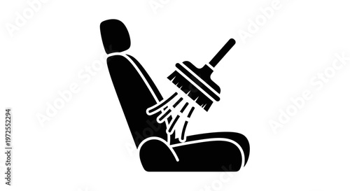 Car seat with cleaning brush.