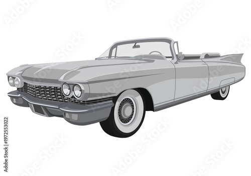 Silver Vintage Classic Convertible Car