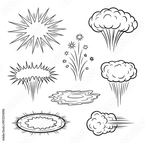 Comic Book Style Explosion and Smoke Effects Collection