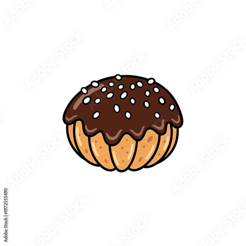 Chocolate Delight: A delectable illustration of a chocolate pastry, radiating temptation, perfect for culinary projects or food-related designs.