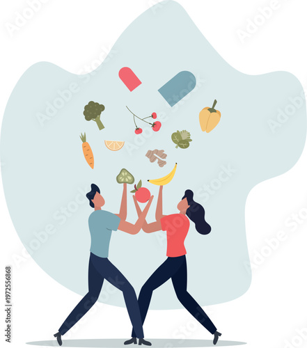 Nutritional supplements and healthy pills with vitamins .Natural pharmaceutical drug with amino acids, microelements and antioxidants.person's life situation and his activities.