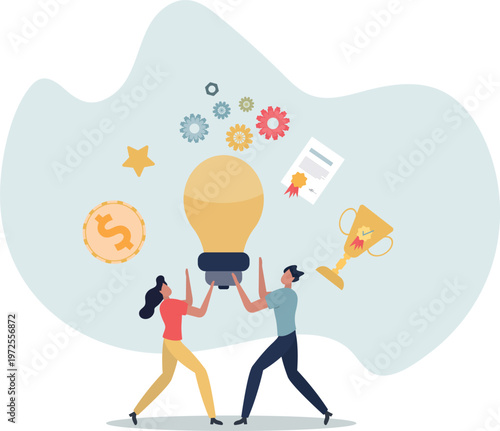 Employee recognition and rewards with motivation bonus.Reward after successful professional job or excellent results.person's life situation and his activities.
