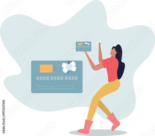 Credit repair, process to fixing poor credit standing, recover from financial mistake or negotiate with lender concept.person's life situation and his activities.