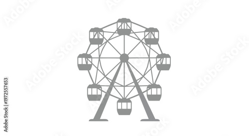 Vector illustration of grey ferris wheel icon