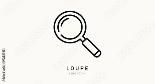 Vector illustration of loupe line icon, magnifying glass symbol for search and discovery