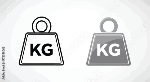 Vector illustration of kilogram weight icon set, vector illustration