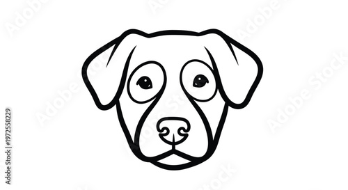 Vector illustration of cute dog head line art vector illustration
