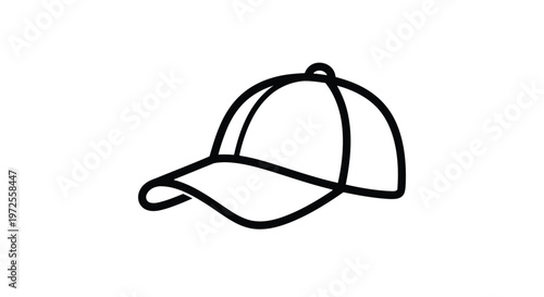 Vector illustration of baseball cap line icon
