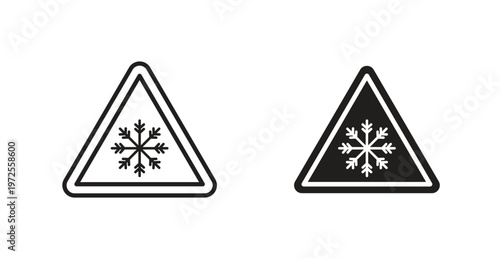 Cold warning sign for web design. icon symbol vector