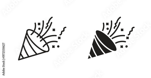 Confetti party popper icon for web design. icon symbol vector