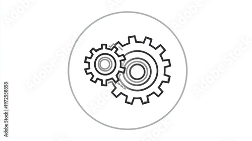 Interlocking gears symbolize connection and industry