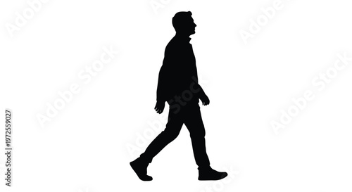 Vector illustration of silhouette of a man walking