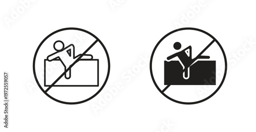 Do not climb sign for web design. icon symbol vector