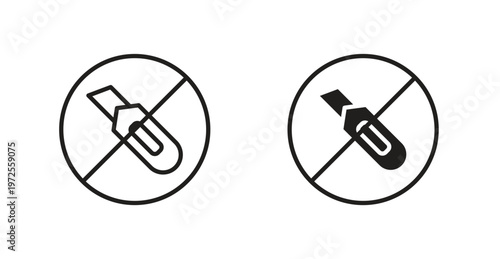 Do not cut sign for web design. icon symbol vector