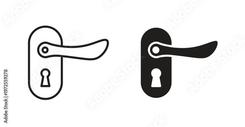 Door handle icon for web design. icon symbol vector