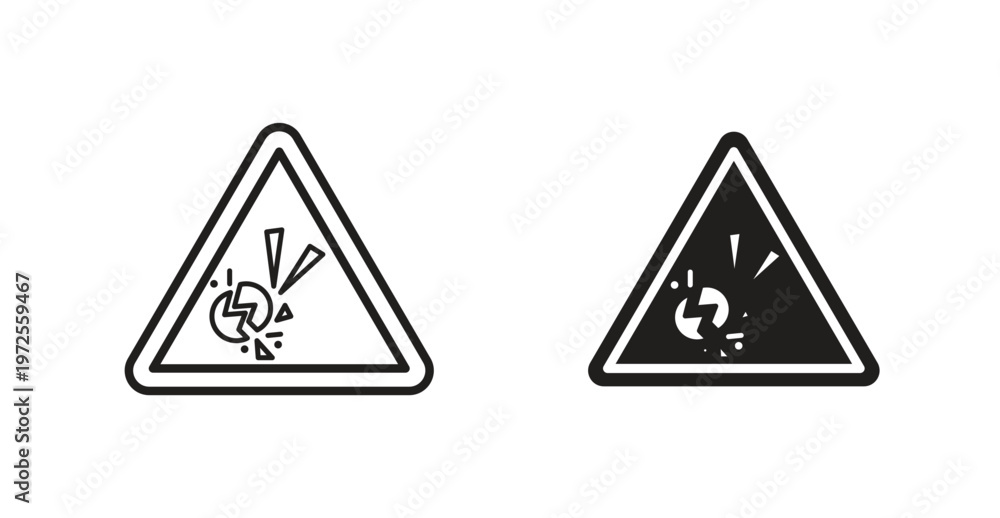 Obraz premium Explosive materials hazard sign for web design. icon symbol vector