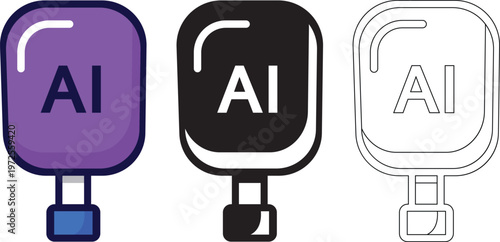 Artificial Intelligence AI Icon Technology Symbol Machine Learning Digital Logo