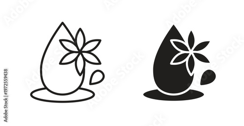 Essentials oil drop icon for web design. icon symbol vector