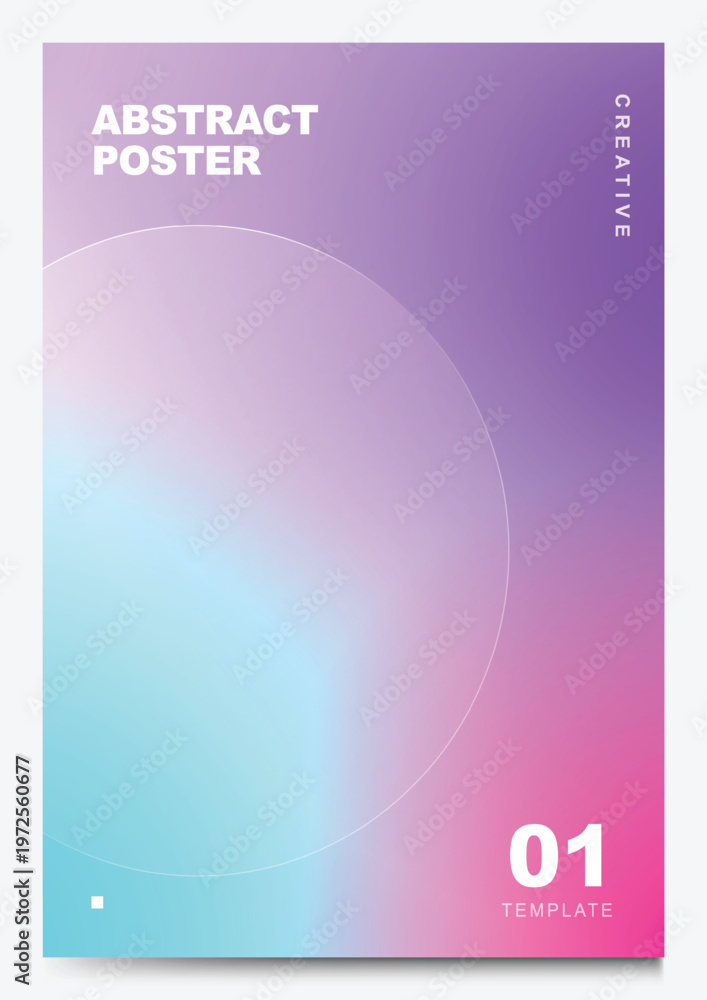 Fototapeta premium Modern Abstract Gradient Background Poster Template Vector Design with Soft Blurred Circles for Minimalist Flyer Cover Presentation and Trendy Web Banner Graphic Art EPS