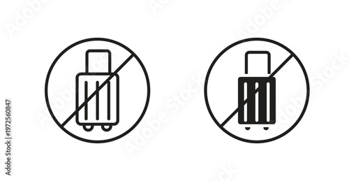 Forbidden luggage sign for web design. icon symbol vector