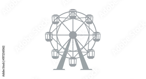 Vector illustration colorful Detailed of a Large Ferris Wheel with Multiple Gondolas Isolated