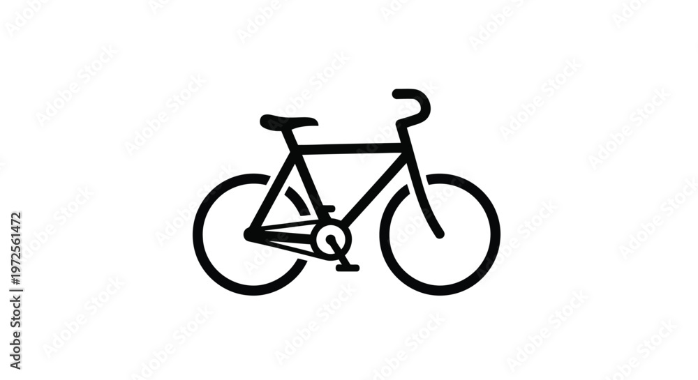Obraz premium Vector illustration monochrome minimal bicycle silhouette on white background for infographic use