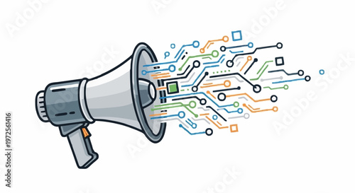 Digital Loudspeaker Broadcasting Information as Data Flow Concept of Online Marketing, Viral Communication, and Tech Promotion