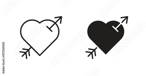 Heart with arrow icon for web design. icon symbol vector