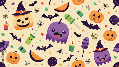 Halloween-themed cookies decorated with spooky icing designs