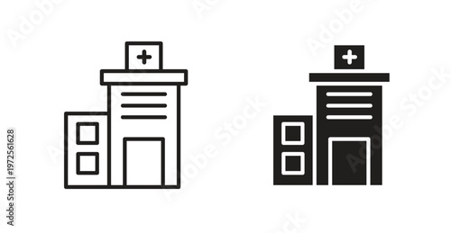 Hospital building icon for web design. icon symbol vector