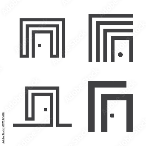 Minimalist door logo vector design