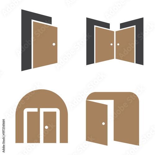 Minimalist door logo vector design