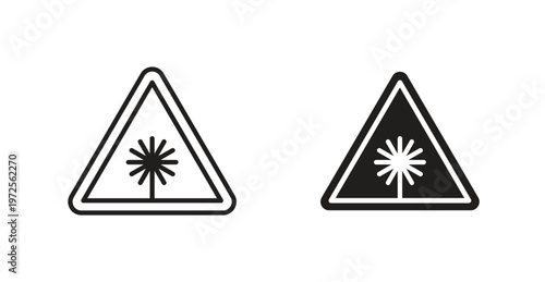 Laser warning icon for web design. icon symbol vector