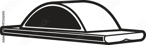 A black and white illustration of a staple remover tool.