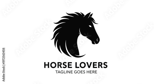 Vector illustration richly Colorful Horse Head with Modern Flat Design Elements and Blue Accents