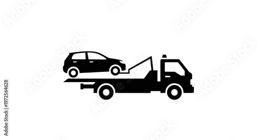 Tow truck carrying a car.