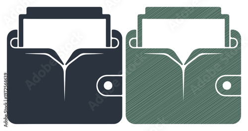 Wallet icons, vector wallet graphics, card holder illustrations, money clip designs