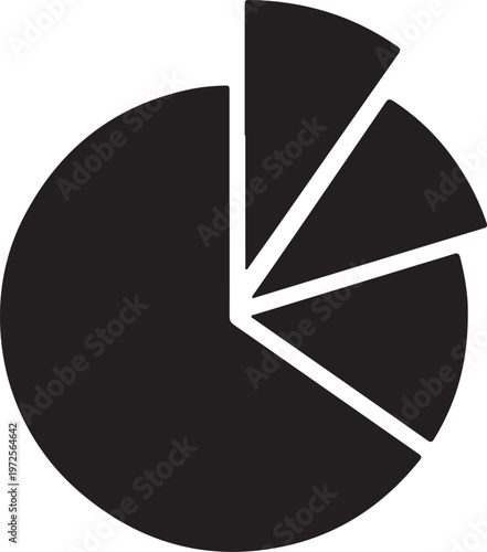 Fotografie A pie chart with three segments showing different proportions of a whole