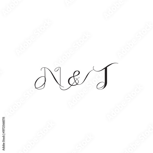 caligraphic style monogram luxury elegant logo design NJ wedding initial concept letter