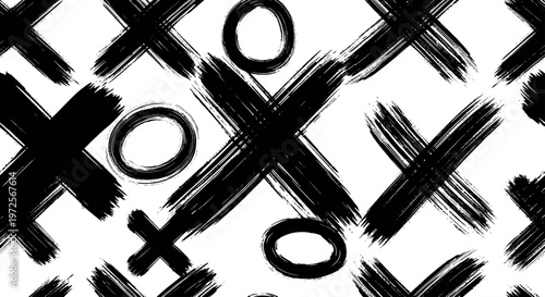 Hand Drawn Tic Tac Toe Game Pattern.