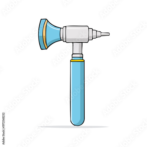 Medical otoscope instrument for ear examination and diagnosis illustration